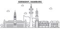 Germany, Hamburg architecture line skyline illustration. Linear vector cityscape with famous landmarks, city sights