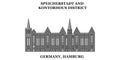 Germany, Hamburg City city skyline isolated vector illustration, icons Royalty Free Stock Photo