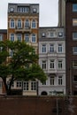 Old vintage buildings in the city Hamburg.in day light. Royalty Free Stock Photo