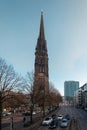 Germany. Hamburg. St. Nicholas Church in Hamburg. February 13, 2018 Royalty Free Stock Photo