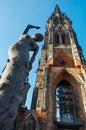 Germany. Hamburg. St. Nicholas Church in Hamburg. February 13, 2018 Royalty Free Stock Photo