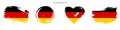 Germany hand drawn grunge style flag icon set. Free brush stroke flat vector illustration isolated on white Royalty Free Stock Photo