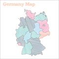 Germany hand-drawn map.