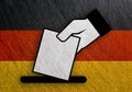 Germany hand vote, referendum flag metal vintage, retro