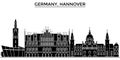 Germany, Hannover architecture vector city skyline, travel cityscape with landmarks, buildings, isolated sights on