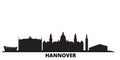 Germany, Hannover city skyline isolated vector illustration. Germany, Hannover travel black cityscape