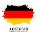Germany Happy Unity Day or Tag der Deutschen Einheit, october 3 greeting card. Royalty Free Stock Photo