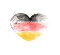 Germany heart retro flag on a white