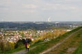 Germany, Herne, May 1, 2021, View from the Halde Hoheward to the to the residential area of the city of Herten, on the horizon a