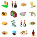 Germany icons set, isometric style