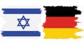 Germany and Israel grunge flags connection vector