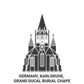 Germany, Karlsruhe, Grand Ducal Burial Chape travel landmark vector illustration