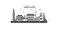 Germany, Kiel city skyline isolated vector illustration, icons