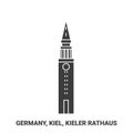 Germany, Kiel, Kieler Rathaus travel landmark vector illustration