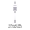 Germany, Kiel, Kieler Rathaus travel landmark vector illustration Royalty Free Stock Photo