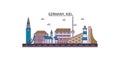 Germany, Kiel tourism landmarks, vector city travel illustration