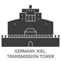 Germany, Kiel, Transmission Tower travel landmark vector illustration