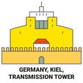 Germany, Kiel, Transmission Tower travel landmark vector illustration