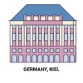 Germany, Kiel travel landmark vector illustration