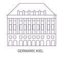 Germany, Kiel travel landmark vector illustration