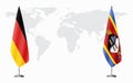 Germany and Kingdom of eSwatini - Swaziland flags for offi