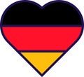 Germany land national flag in heart form vector