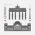 Germany landmarks flat symbol Royalty Free Stock Photo