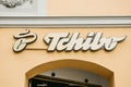 Sign Tchibo over the store or coffee shop.