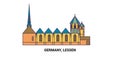 Germany, Lessen travel landmark vector illustration