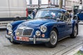 GERMANY, LIMBURG - APR 2017: blue MG MGA 1955 SPORTS CAR in Limburg an der Lahn, Hesse, Germany Royalty Free Stock Photo