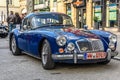 GERMANY, LIMBURG - APR 2017: blue MG MGA 1955 SPORTS CAR in Limburg an der Lahn, Hesse, Germany Royalty Free Stock Photo