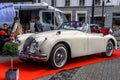 GERMANY, LIMBURG - APR 2017: ivory JAGUAR XK120 XK140 XK150 ROADSTER CABRIO 1948 in Limburg an der Lahn, Hesse, Germany