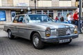 GERMANY, LIMBURG - APR 2017: silver MERCEDES-BENZ W114 W115 1968 in Limburg an der Lahn, Hesse, Germany