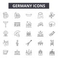 Germany line icons, signs, vector set, outline illustration concept