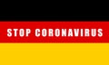 GERMANY LOCKDOWN. Stay home! Home Quarantine. Background, banner, poster with text inscription over GERMANY flag. Covid-19.