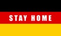 GERMANY LOCKDOWN. Stay home! Home Quarantine. Background, banner, poster with text inscription over GERMANY flag. Covid-19