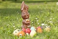 Germany, Lower Bavaria, Variety of Easter eggs on grass