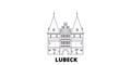 Germany, Lubeck City line travel skyline set. Germany, Lubeck City outline city vector illustration, symbol, travel