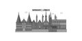 Germany, Lubeck city skyline isolated vector illustration, icons