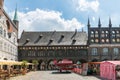 Germany, Luebeck, June 19, 2017, Town Hall Square in Luebeck