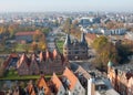 Germany, Luebeck. View from above on famous Holsten Gate Holstentor. Royalty Free Stock Photo