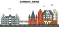 Germany, Mainz. City skyline architecture . Editable