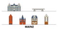 Germany, Mainz flat landmarks vector illustration. Germany, Mainz line city with famous travel sights, skyline, design.