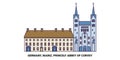 Germany, Mainz, Princely Abbey Of Corvey travel landmark vector illustration