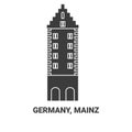 Germany, Mainz travel landmark vector illustration
