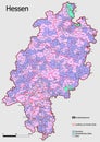 Map Administrative Structure State of Hesse Germany