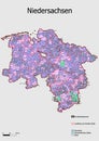 Map Administrative Structure State of Lower Saxony Germany