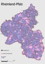 Map Administrative Structure State of Rhineland-Palatinate Germany