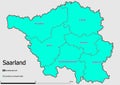 Map Administrative Structure State of Saarland Germany