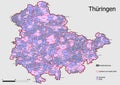 Map Administrative Structure State of Thuringia Germany